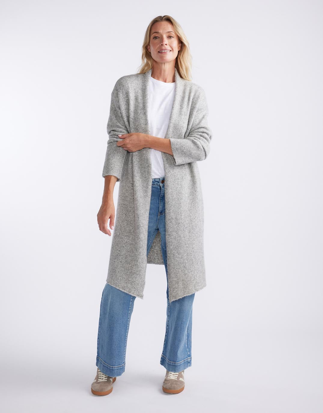 Buy Montreux Wool Alpaca Longline Cardigan - Grey Marle White & Co