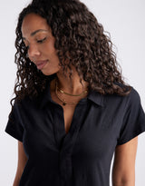 Olivia Polo Tee Dress - Black