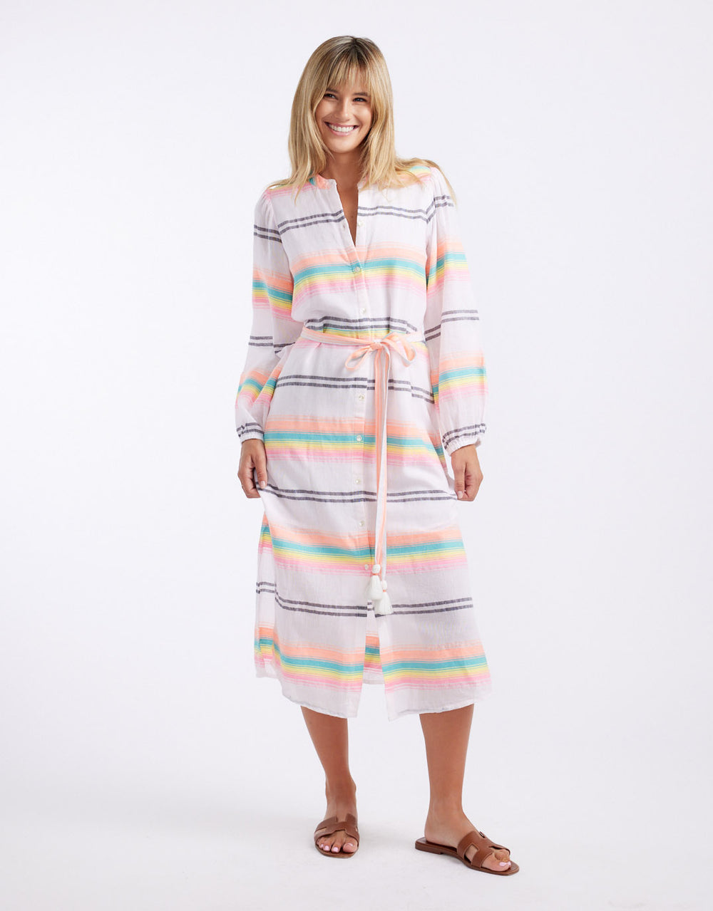 Palm Island Dress - Neon Stripe