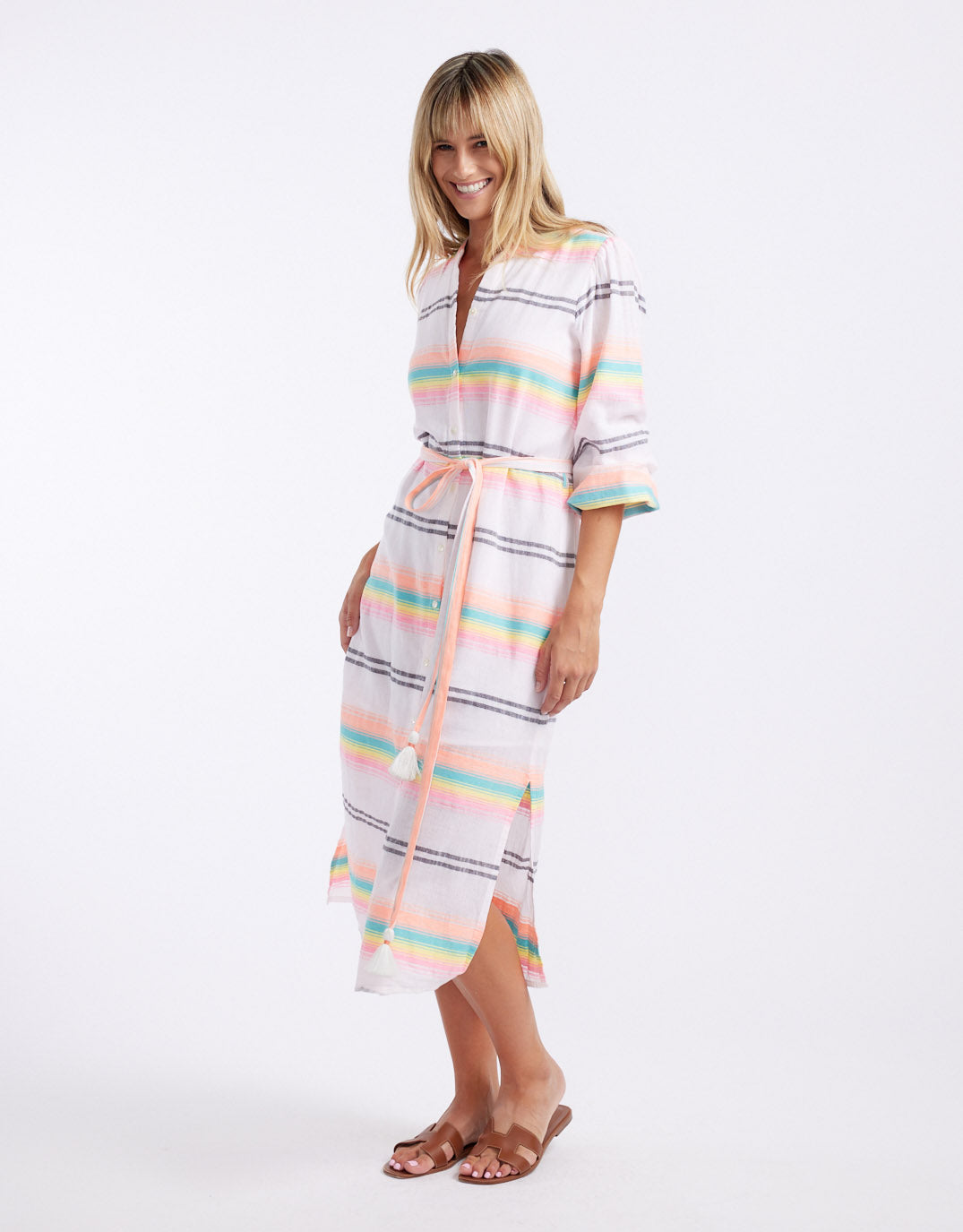 Palm Island Dress - Neon Stripe