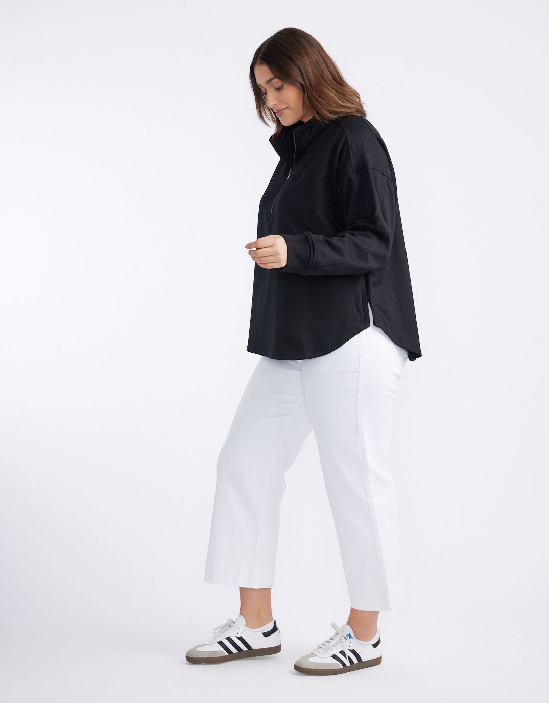 Catalina Cropped Wide Leg Jeans - White