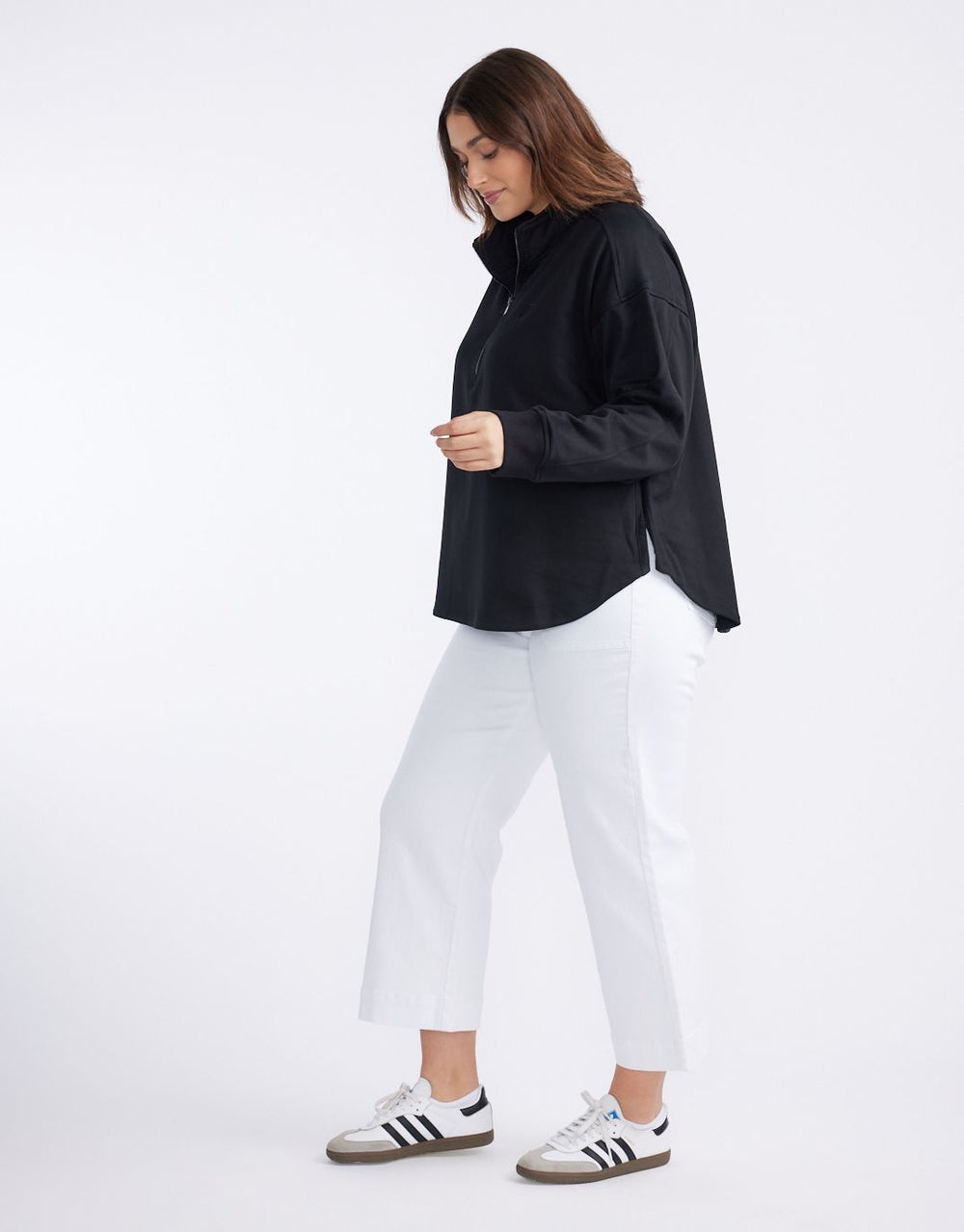Catalina Cropped Wide Leg Jeans - White