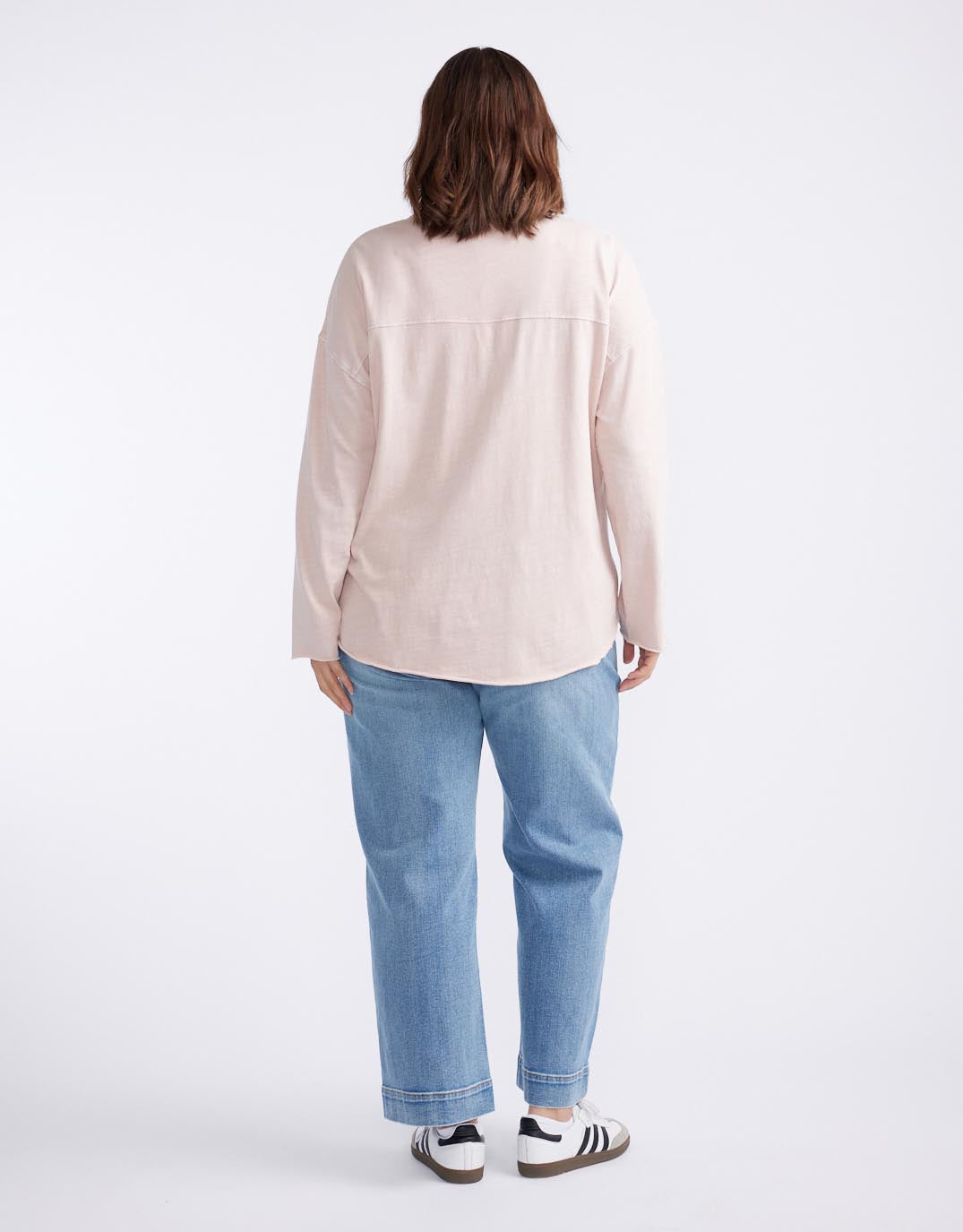 Henley Sunset Top - Dusty Pink