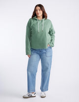 Monogram Fleece Hoodie - Sage