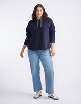 Monogram Fleece Lounge Pants - Navy