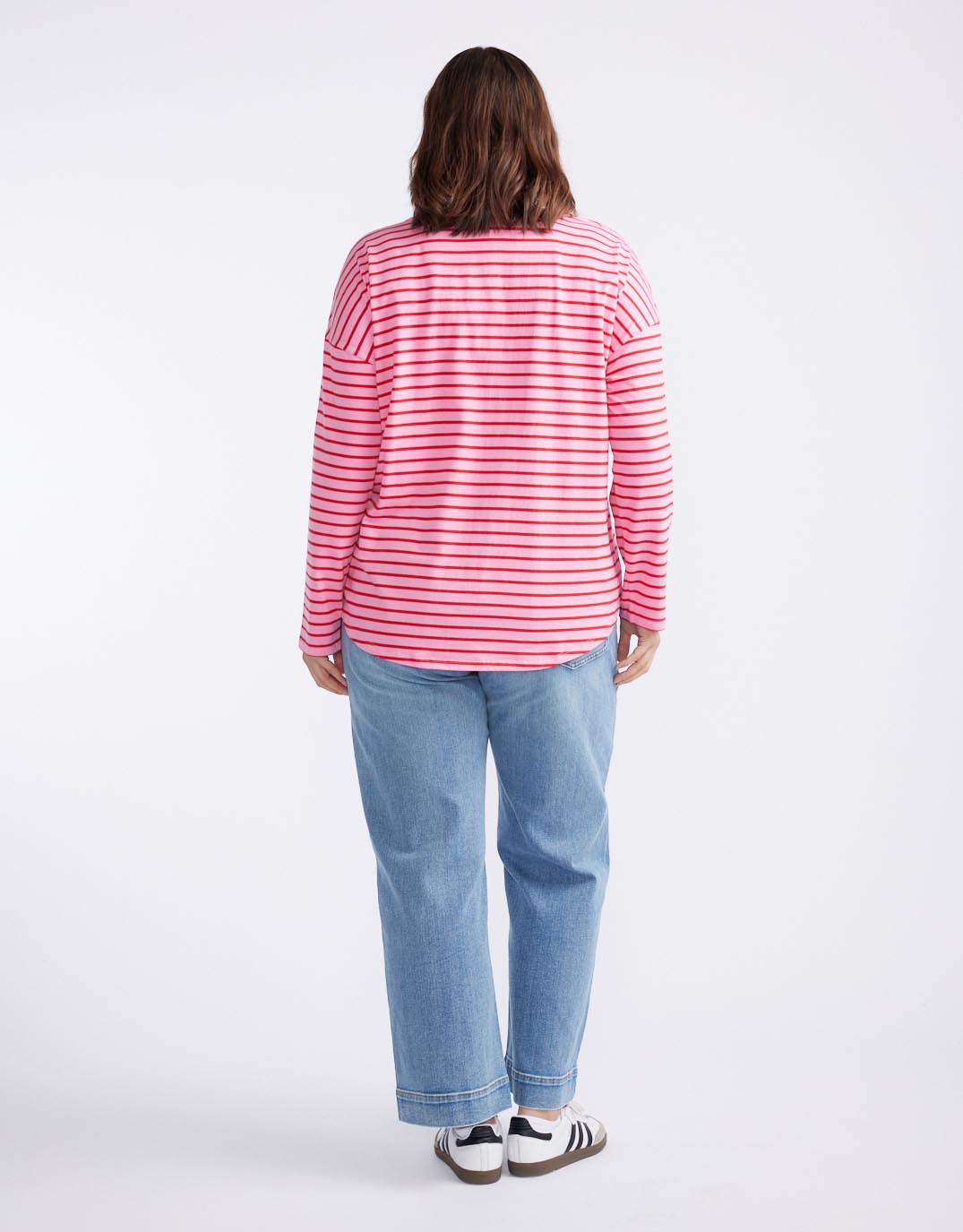 Relaxed Long Sleeve T-Shirt - Pink/Red