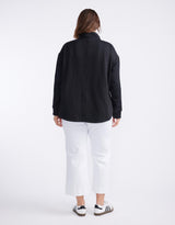Unwind Half Zip Sweater - Black