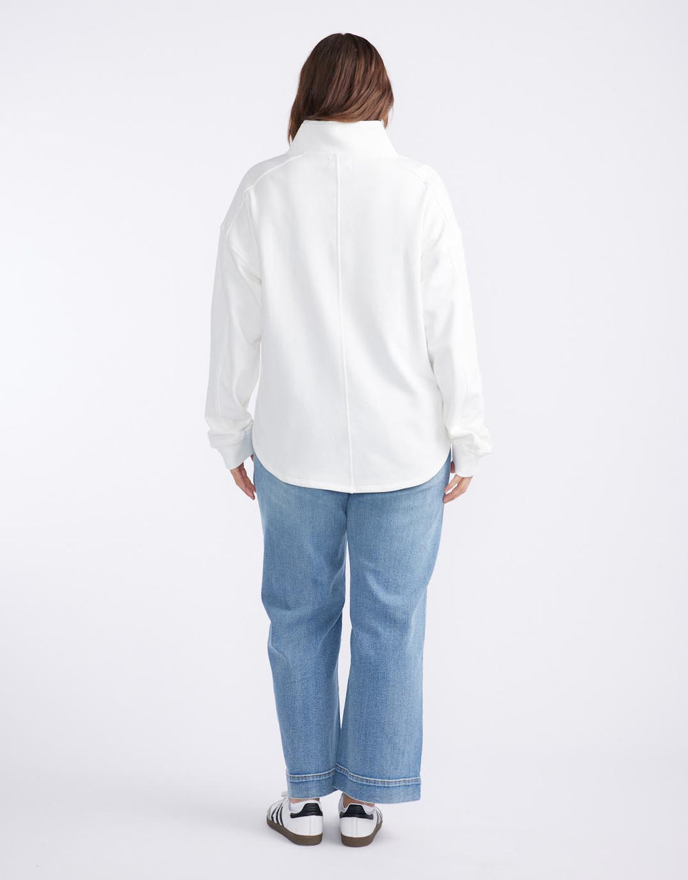Unwind Half Zip Sweater - White
