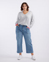 white-co-plus-size-upstate-double-cuff-knit-jumper-grey-marle-neon-pink-womens-clothing