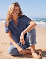 Positano Top - Washed Navy