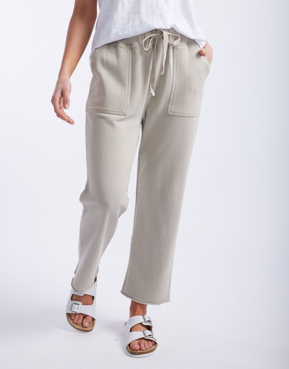 white-co-raw-edge-lounge-pant-stone-womens-clothing