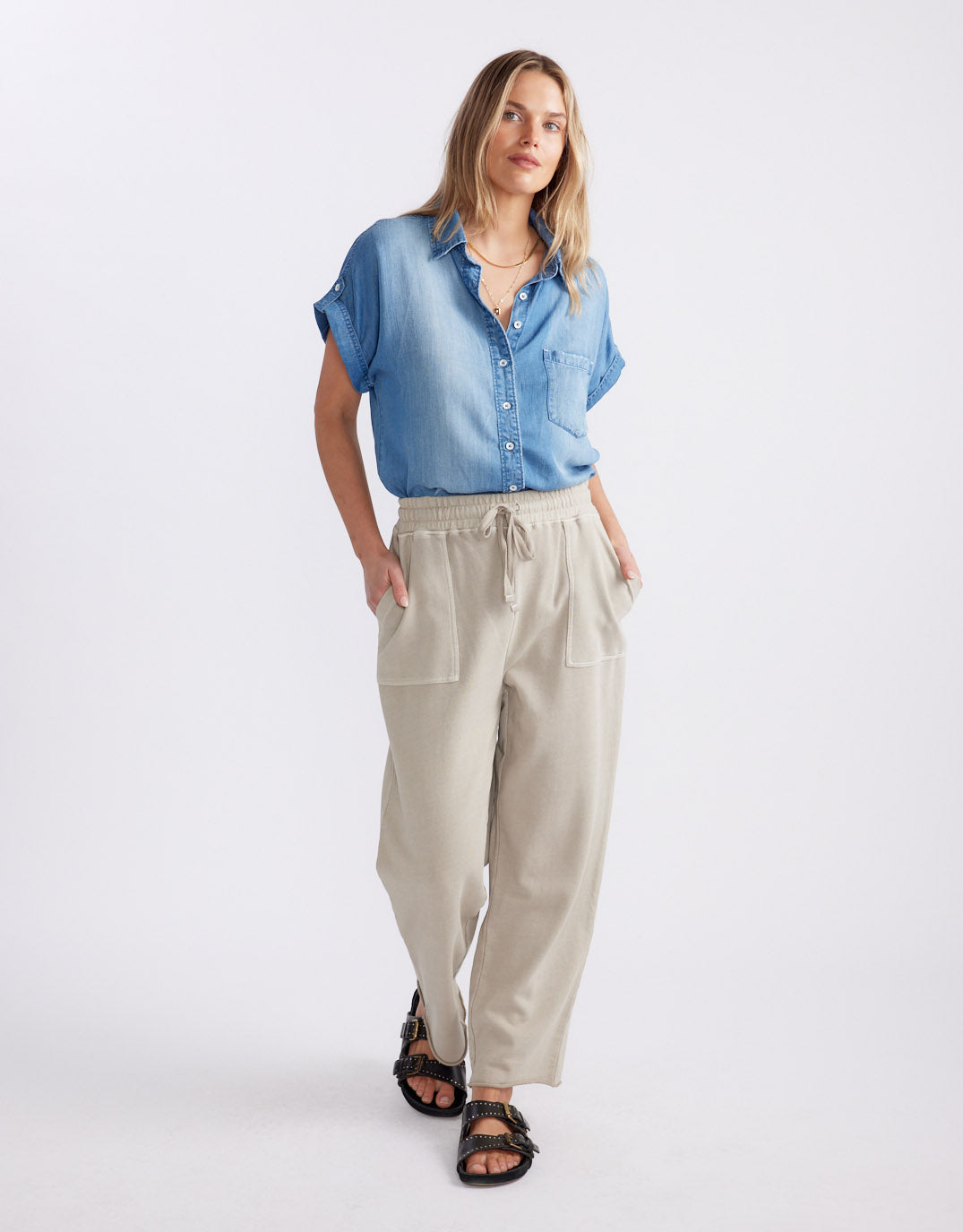 Raw Edge Lounge Pant - Washed Stone