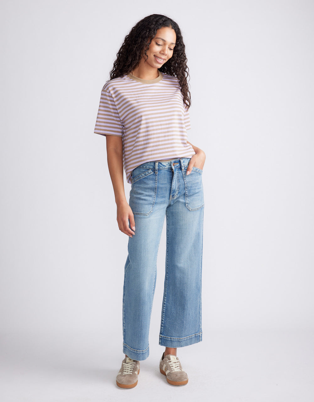 Relaxed Tee - Lilac/Chocolate