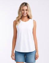 Scoop Hem Tank - White