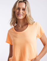 white-co-sorbet-stripe-round-neck-tee-neon-orange-womens-clothing