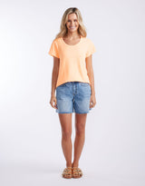 white-co-sorbet-stripe-round-neck-tee-neon-orange-womens-clothing