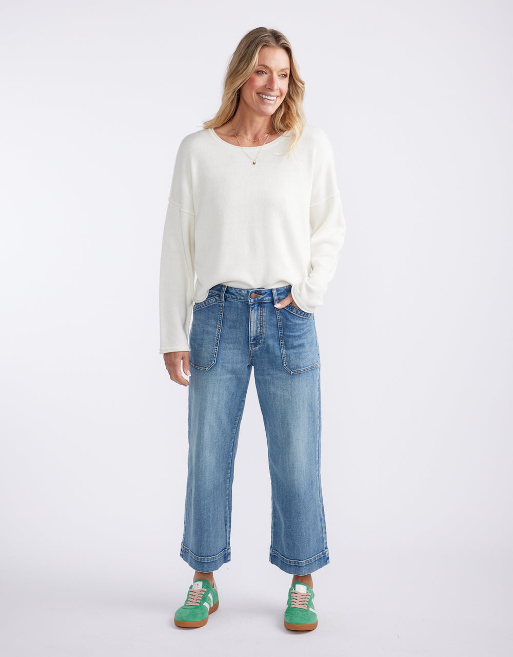 Sorrento Raw Edge Knit - White