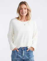 Sorrento Raw Edge Knit - White