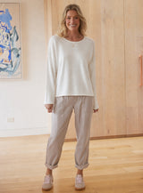 Sorrento Raw Edge Knit - White