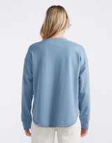 Staple Scoop Hem Sweat - Denim