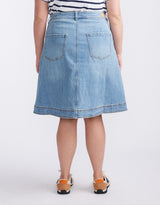 Stevie Denim Skirt - Mid Wash