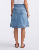 Stevie Denim Skirt - Mid Wash