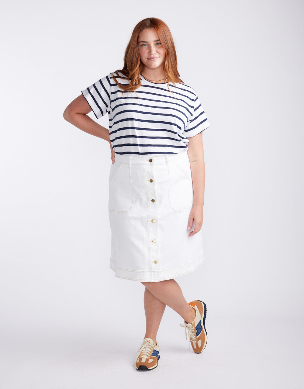 Stevie Denim Skirt - White