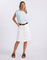 Stevie Denim Skirt - White