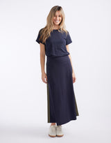 Timeless Ponte Midi Skirt - Navy/Khaki