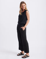 Timeless 7/8 Ponte Pant - Black/Black Stripe