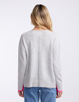 white-co-upstate-double-cuff-knit-jumper-grey-marle-neon-pink-womens-clothing