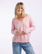 white-co-upstate-double-cuff-knit-jumper-pink-marle-grey-marle-womens-clothing