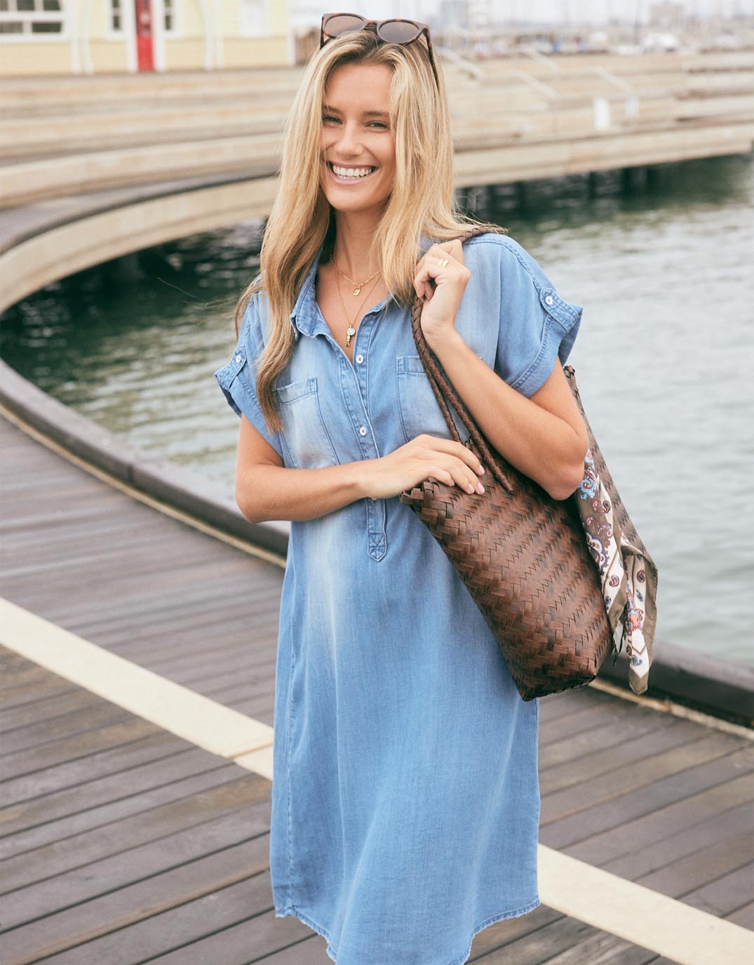 Amber Vintage Denim Dress - Chambray