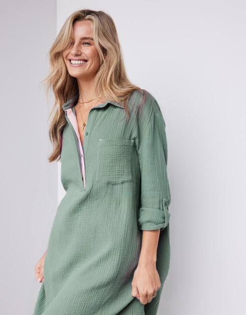 St Barts Dress - Sage / Ice Pink