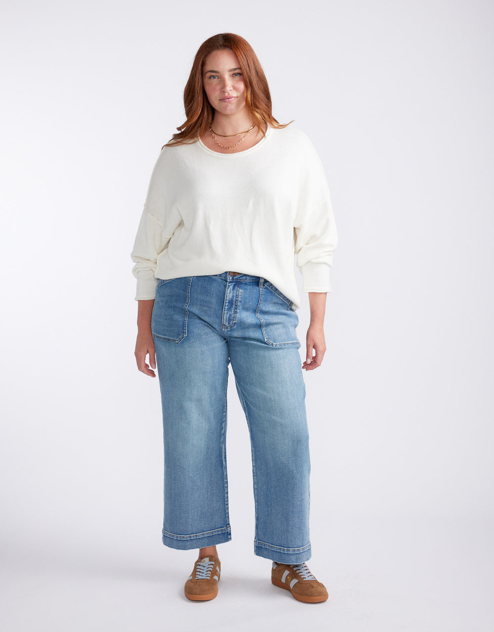 Sorrento Raw Edge Knit - White