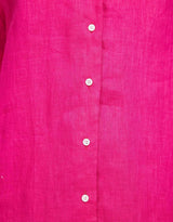 Hettie Linen Shirt Dress - Fuchsia
