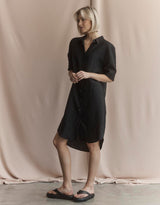 Hettie Shirt Dress - Black