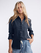 Katie Linen Shirt - Navy