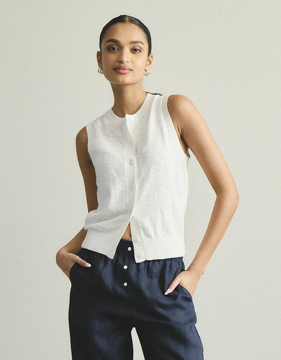 Buy Kyra Button Tank - White White by FTL for Sale Online Australia ...