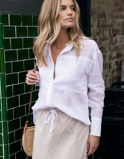 Chloe Panel Shirt - White