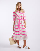 white-co-palm-island-dress-neon-pink-stripe-womens-clothing