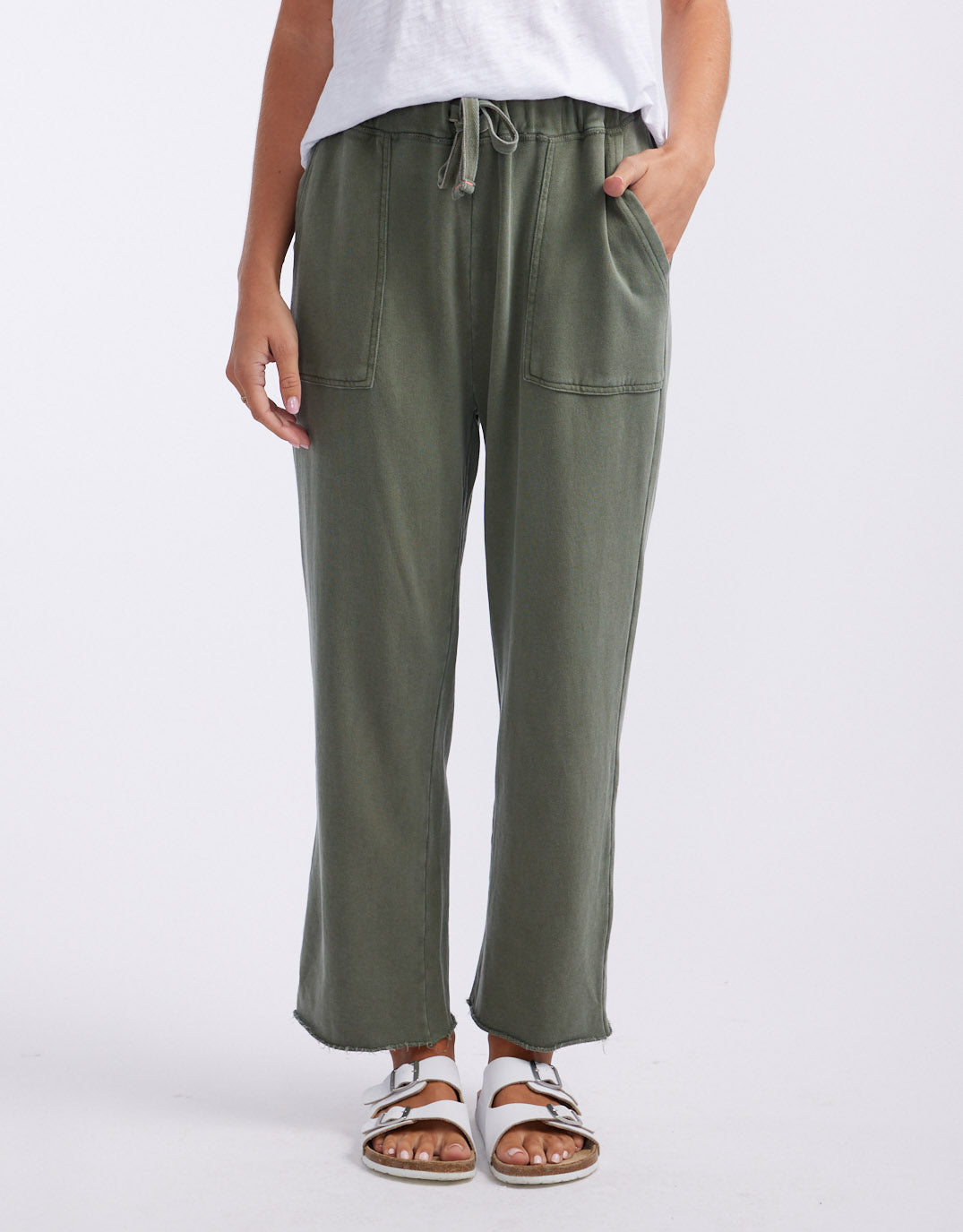 white-co-raw-edge-lounge-pant-washed-khaki-womens-clothing