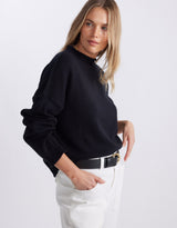 Biarritz Raw Edge Knit - Black