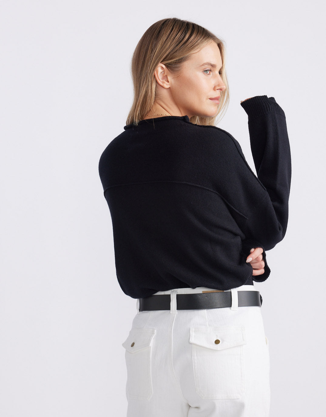Biarritz Raw Edge Knit - Black
