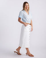 Camden Ruffle Blouse - Ice Blue