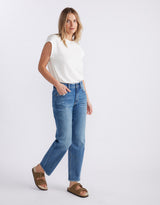 Elodie Stretch Straight Leg Jean - Mid Wash