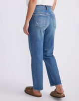 Elodie Stretch Straight Leg Jean - Mid Wash