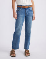 Elodie Stretch Straight Leg Jean - Mid Wash