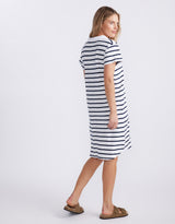 Olivia Polo Tee Dress - Navy/White Stripe