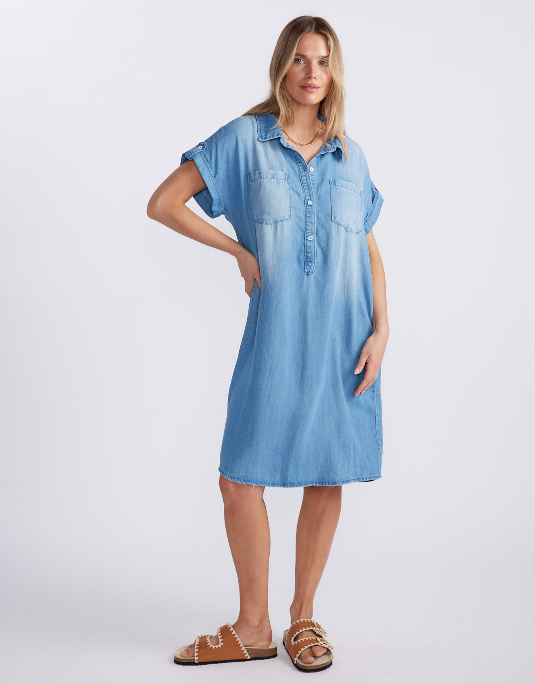 Amber Vintage Denim Dress - Chambray